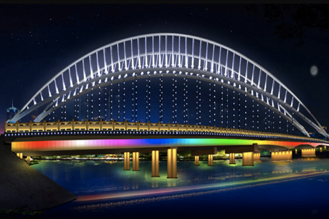 Bridge lighting in Dongfang City, Hainan province