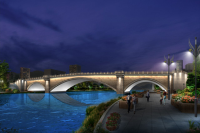 Night View Of Lijiang River Bridge